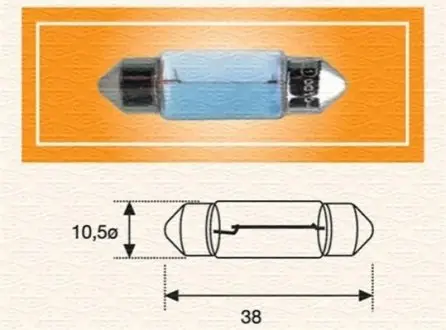 C10W 24V автолампа пальчикова (38мм) MAGNETI MARELLI C10W24