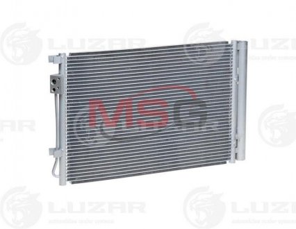 Радіатор кондиціонера Solaris 1.4/1.6 (10 -) АКПП / МКПП з ресивером 530*371*16 LUZAR LRAC 08L4