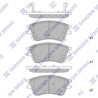 Колодка гальмівна передня (58115-2D000) SANGSIN Hi-Q (SANGSIN) SP1147