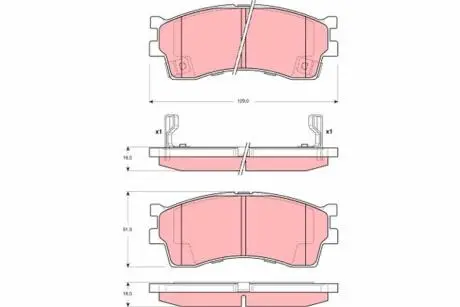 Комплект гальмівних колодок, дискове гальмо TRW GDB3245 (фото 1)