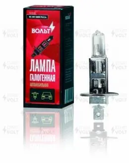 Лампа галоген 24V H1 100W P145S СтартВОЛЬТ VL-H1-15