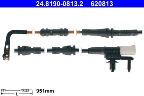 Датчик зносу гальмівних колодок (задніх) Land Rover Range Rover IV 3.0-5.0 D 12- ATE 24819008132