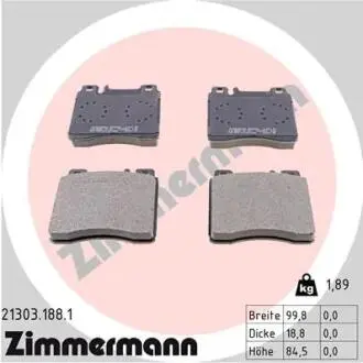 Колодки гальмівні дискові ZIMMERMANN 213031881