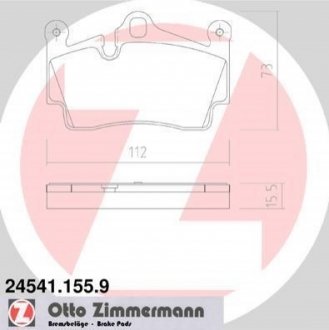 Комплект тормозных колодок, дисковый тормоз ZIMMERMANN 245411559 (фото 1)