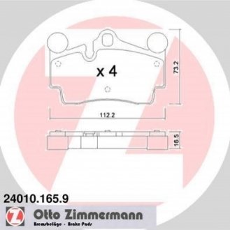 Колодки тормозные дисковые ZIMMERMANN 240101659