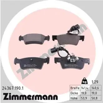 Комплект тормозных колодок, дисковый тормоз ZIMMERMANN 243671901