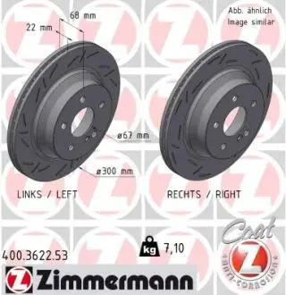 Диск тормозной BLACK Z ZIMMERMANN 400362253