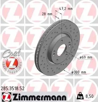 Диск тормозной ZIMMERMANN 285351852