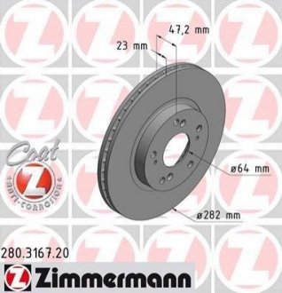Тормозной диск ZIMMERMANN 280316720