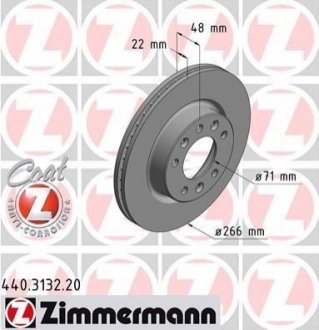 Гальмiвнi диски переднi ZIMMERMANN 440313220