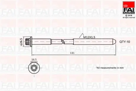 К-кт болтов ГБЦ Opel/Renault 2.2DCI/2.5DCI FAI B896