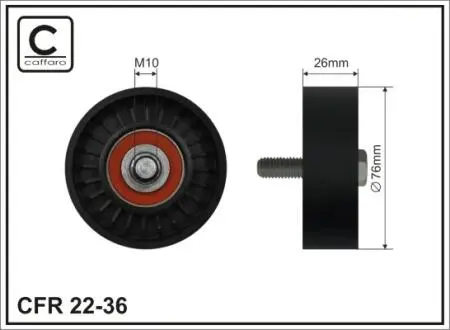 Ролик направляючий руч.ремінь VW Golf/Lupo/Polo, Audi A2,Seat,Skoda Fabia 1.4-1.6 CAFFARO 2236