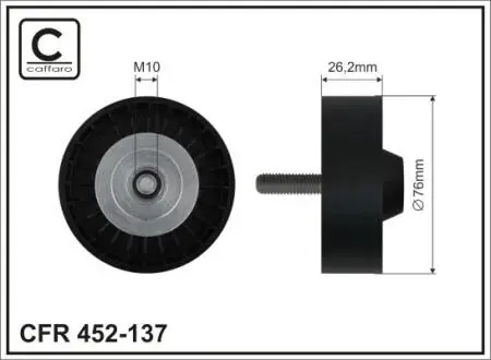76x10x26 Ролик паска приводного VAG 1.2TSI 10- CAFFARO 452137