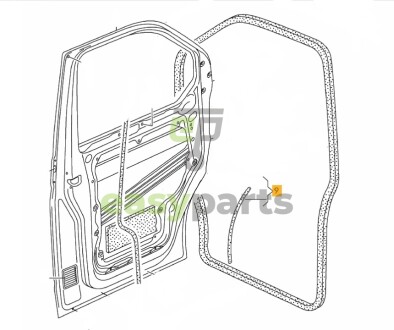 Ущільнювач дверей (передніх) VW T5 03- (L) VAG 7H0837565A