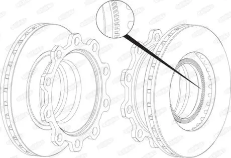 Гальмівний диск, GIGANT SMB, 430мм ABS, Knorr SB/SN7;Haldex DB20;Wabco Pan22 BERAL BCR199A