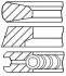 Кільця поршневі (1cyl) MB OM501LA/OM502LA EURO2/3 D 130.0 (3/3/4) GOETZE 08-136000-00 (фото 2)