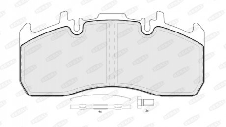 Комплект тормозных колодок, дисковый тормоз, Meritor Elsa 225-1 BERAL BCV29173TK