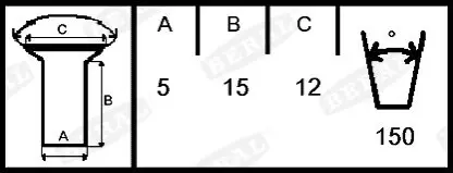Фото комплект гальмівних черевиків, барабанні гальма BERAL KBL19557.0-1550 Комплект гальмівних черевиків, барабанні гальма BERAL KBL19557.0-1550