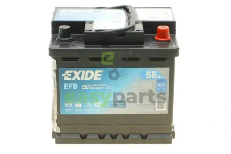 Акумуляторна батарея 55Ah/540A (207x175x190/+R/B13) (Start-Stop EFB) EXIDE EL550