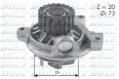 Водяний насос A6/LT/T4/Crafter 2.4D/2.5TDI (20z.) DOLZ A280