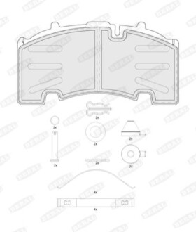 Комплект тормозных колодок, дисковый тормоз BERAL BCV29264TK