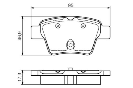 Комплект тормозных колодок, дисковый тормоз BOSCH 0986495092 (фото 1)