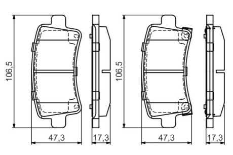 Комплект гальмівних колодок, дискове гальмо BOSCH 0986495444 (фото 1)