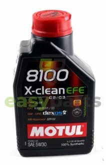 Олива двигуна синтетична 5w30 8100 X-clean EFE 1л MOTUL 814001 / 109470 (фото 1)