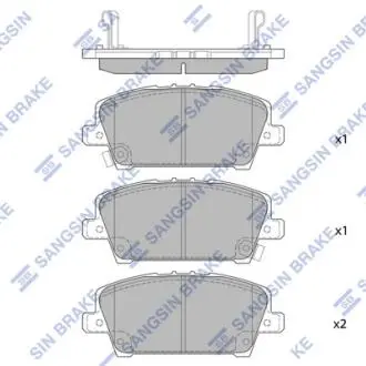 Комплект гальмівних колодок з 4 шт. дисків Hi-Q (SANGSIN) SP1569