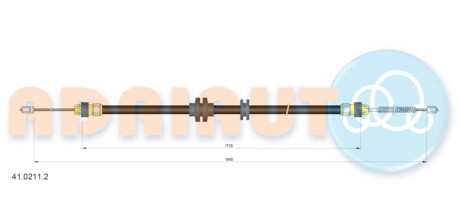 RENAULT трос ручного гальма (бараб.) Dokker, Lodgy, 12- ADRIAUTO 41.0211.2