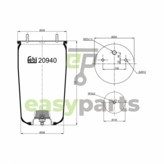 Пневмоподушка підвіски без поршня FEBI BILSTEIN 20940