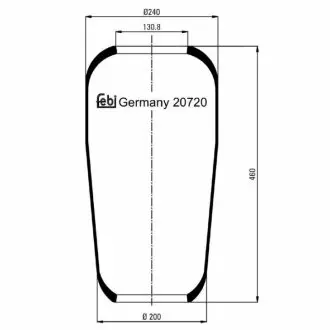 Пневмоподушка підвіски без поршня FEBI BILSTEIN 20720