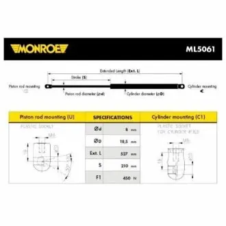 Амортизатор багажника MONROE ML5061