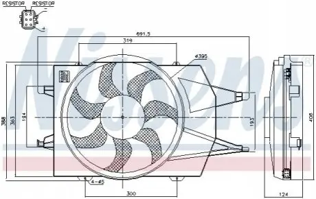 Вентилятор, охлаждение двигателя NISSENS 85342