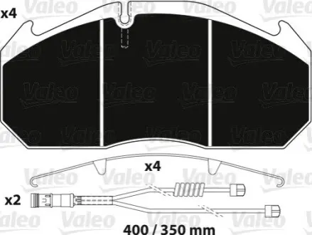 Колодки тормозные 249x118,1x28 Valeo 882216