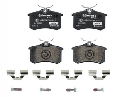 Комплект гальмівних колодок з 4 шт. дисків BREMBO P85020X (фото 1)