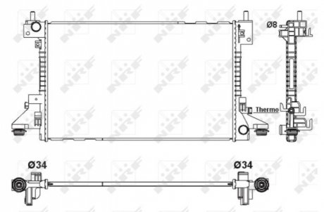 Радиатор охлаждения двигателя NRF 53160