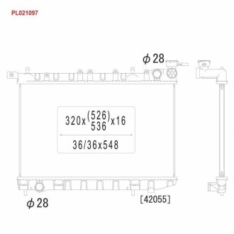 Радиатор охлаждения двигателя KOYORAD PL021097