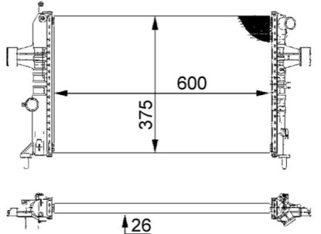 Радіатор охолодження двигуна MAHLE / KNECHT CR 227 000S