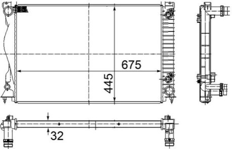 Радіатор охолодження Audi A6 2.4/2.8/3.0/3.2 04-11 MAHLE / KNECHT CR 789 000S