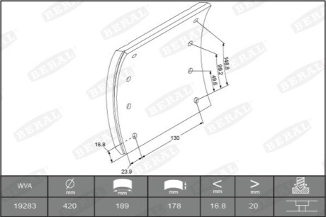 Накладки тормозные WVA19283 BERAL KBL19283.0-1660