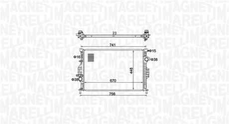 Радиатор системы охлаждения MAGNETI MARELLI 350213157700