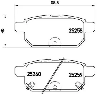 Гальмівні колодки зад. Suzuki Vitara III 15-/SX4 13-/Swift 10- BREMBO P79029