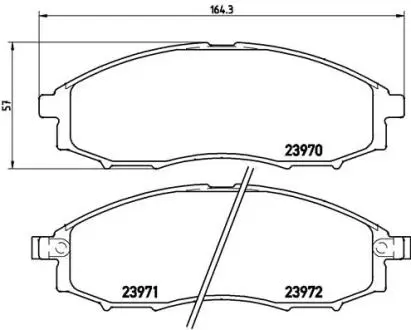 Гальмівні колодки пер. Navara/NP300/Pick UP 98- 2.4-3.2 BREMBO P56049