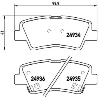 Комплект гальмівних колодок з 4 шт. дисків BREMBO P30047