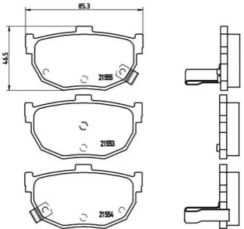 Гальмівні колодки дискові перед. Honda Accord Ii, Prelude Iii Hyundai Accent, Accent I, Lantra I, Pony, Pony / Excel, S 1.3-2.0 09.83-01.00 BREMBO P30003