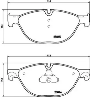Гальмівні колодки перед. BMW 5 F10 10- BREMBO P06076