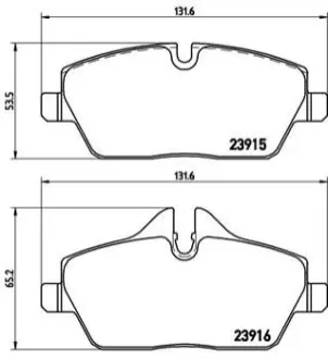 Гальмівні колодки пер. BMW 1(E81/E87)/MINI 06- (TRW) BREMBO P06034
