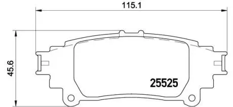 Гальмівні колодки зад. LEXUS IS III 13- BREMBO P83132