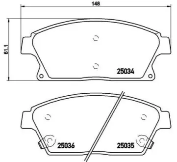 Гальмівні колодки пер. Zafira/Astra/Cruze/Volt 09- BREMBO P59077